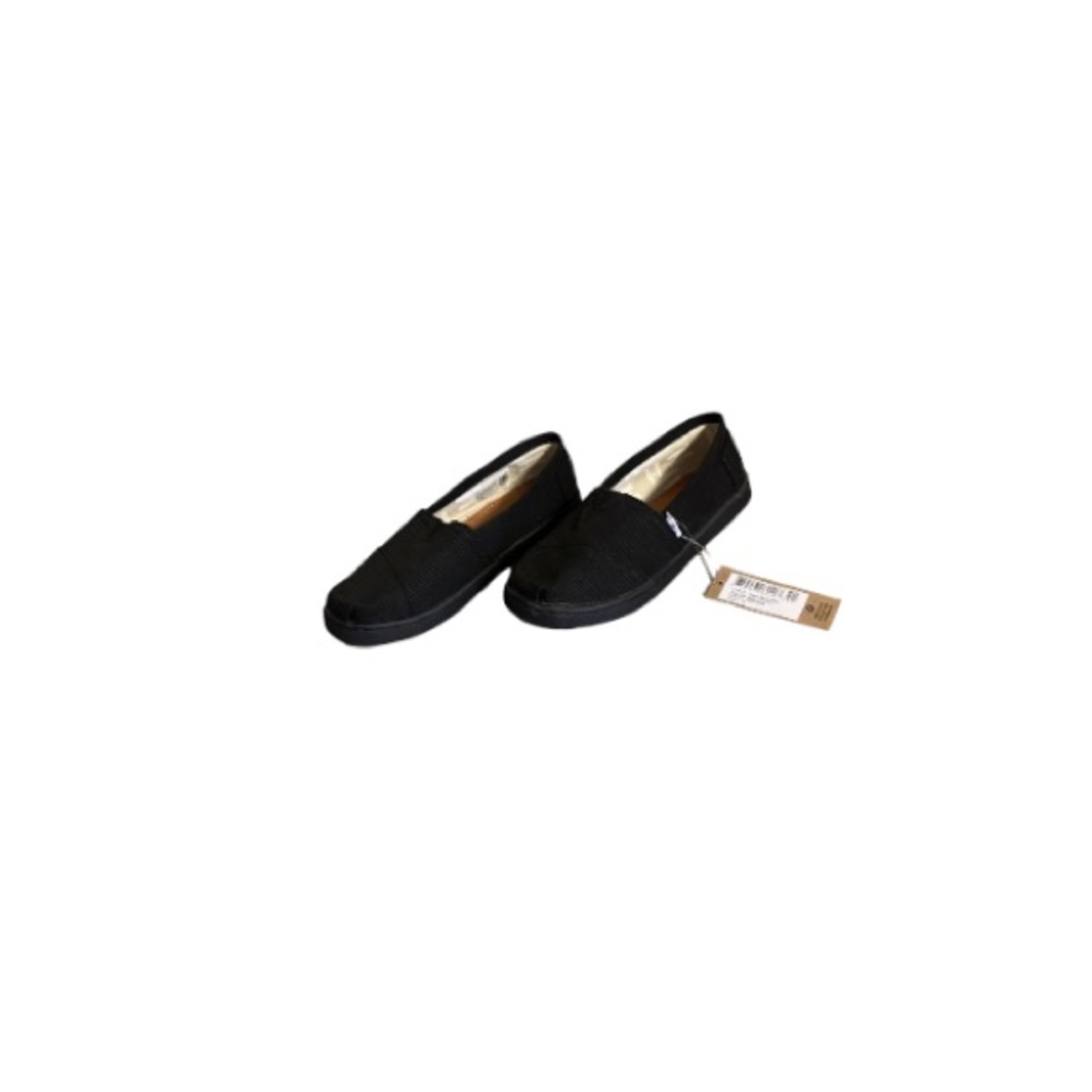 🆕 Toms “Alpargata” Unisex Black Canvas Slip On Shoes - Children’s Size 1.5